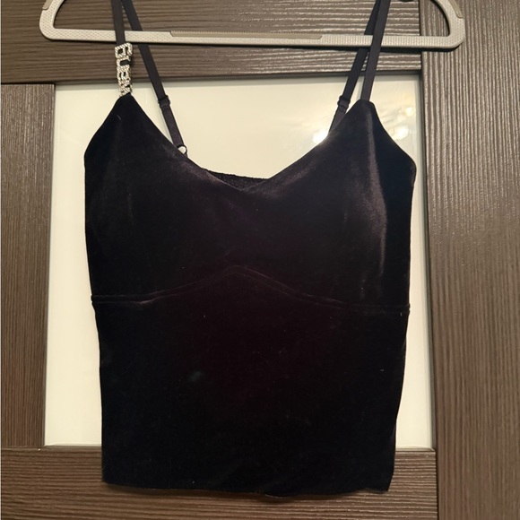 Tops - Elegant Black Velvet Women's Top